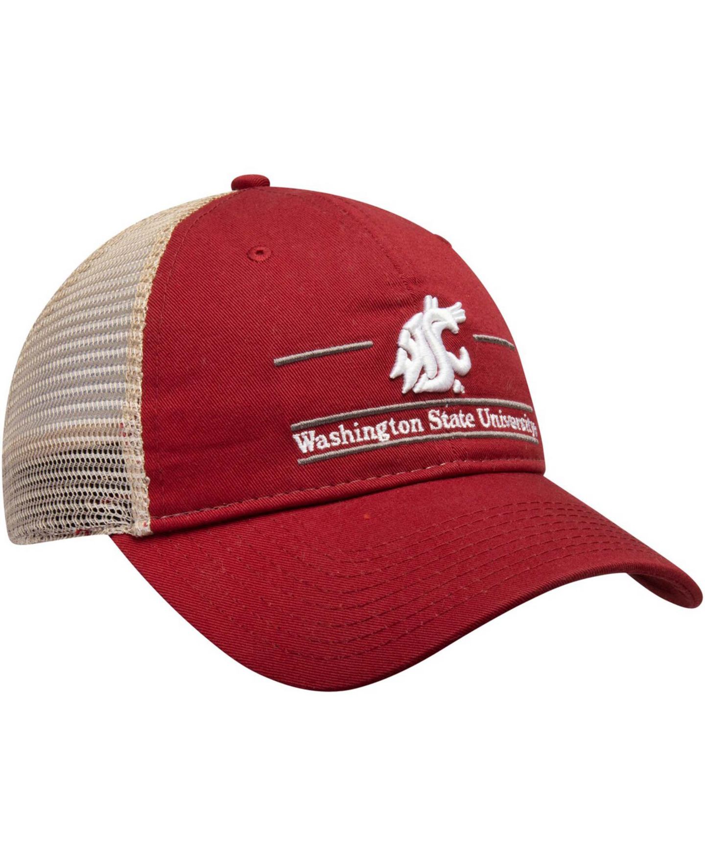 Мужская кепка Game Crimson Washington State Cougars Split Bar Trucker Adjustable Hat — фото 3