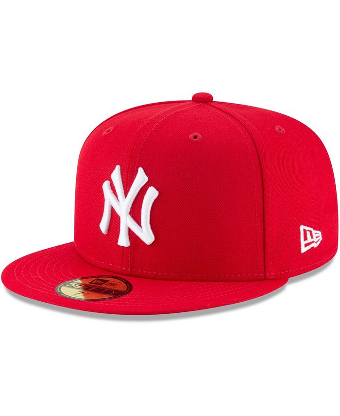 New Era Men's Scarlet New York Yankees Fashion Color Basic 59FIFTY ...