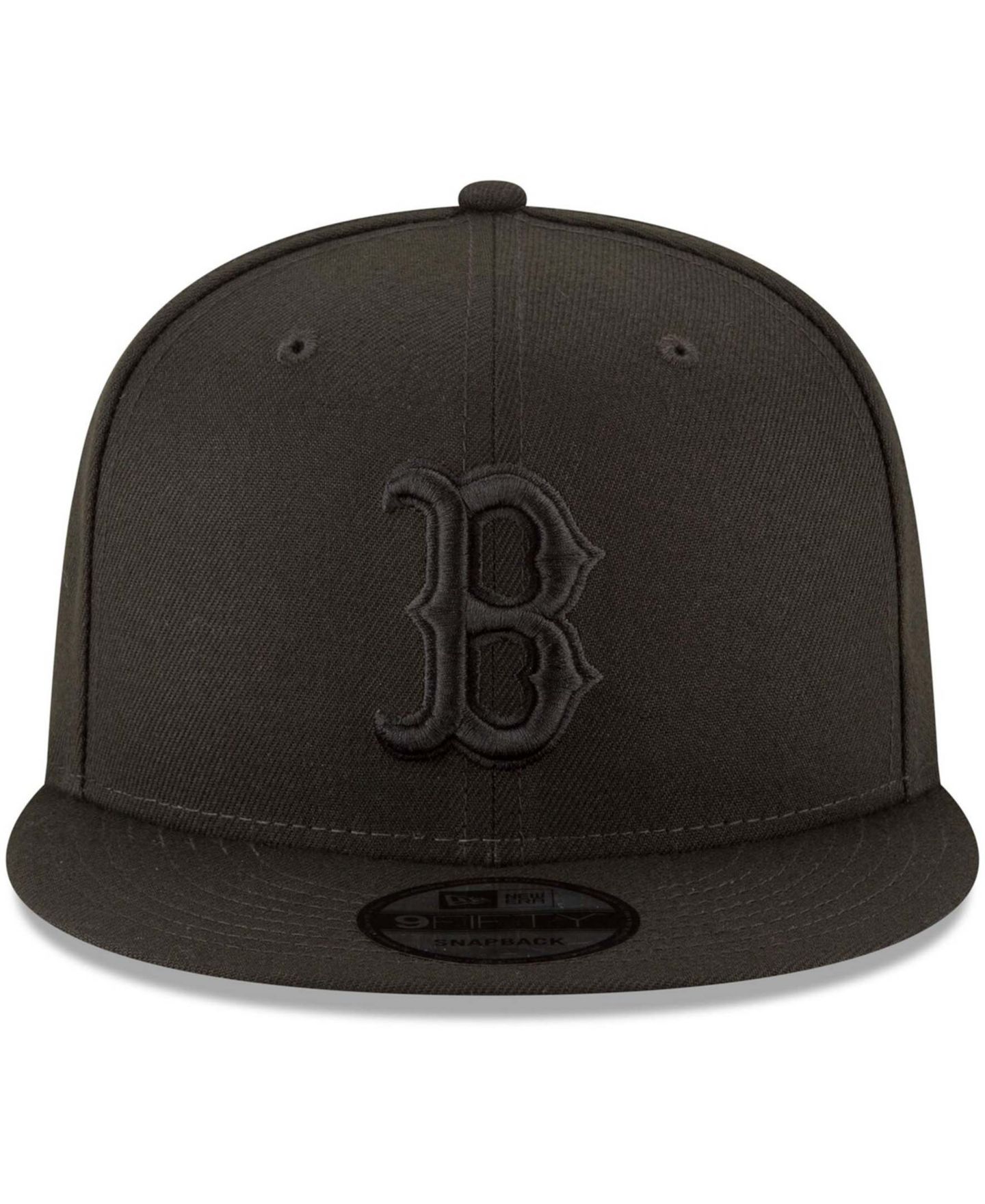 Мужская кепка New Era Black Boston Red Sox Black on Black 9FIFTY Team Snapback Adjustable Hat — фото 4