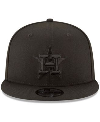 Men's Black Houston Astros Black on Black 9FIFTY Team Snapback Adjustable Hat