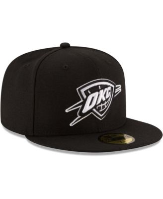 Men's Black Oklahoma City Thunder Black and White Logo 59FIFTY Fitted Hat