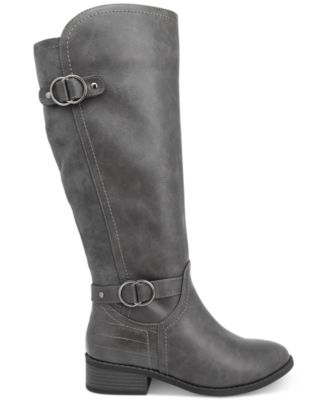 wide calf grey boots