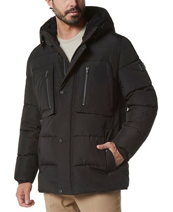 Marc New York Men's Yarmouth Micro Sheen Parka Jacket with Fleece-Lined ...
