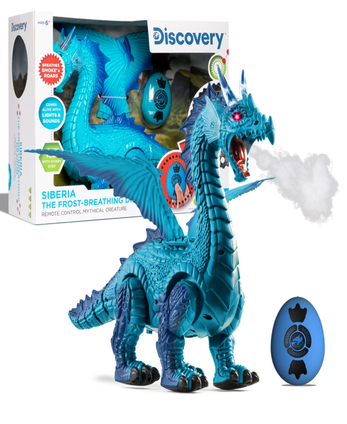 Discovery Kids' Remote Infrared Control Breathing Dragon With Smoke In Blue