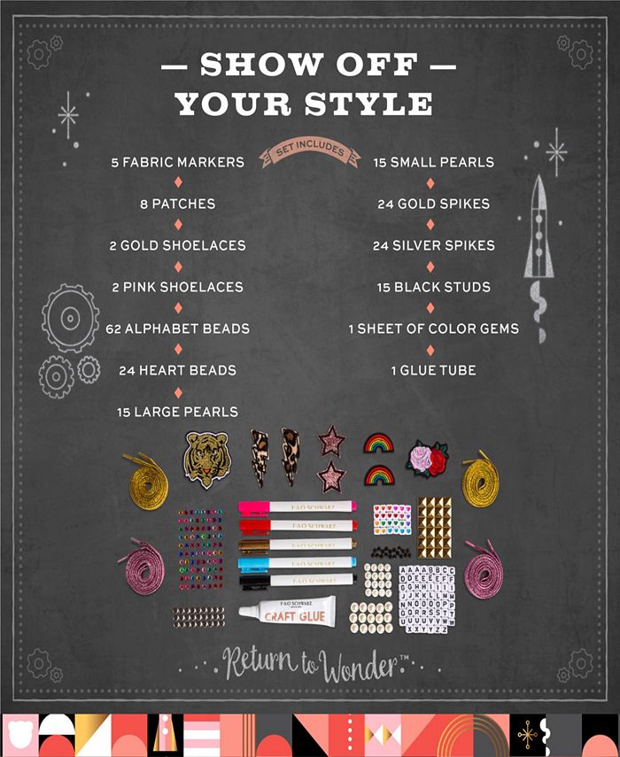 FAO Schwarz Fashion Designer Custom Shoe Decorating Sneaker Set Macy's