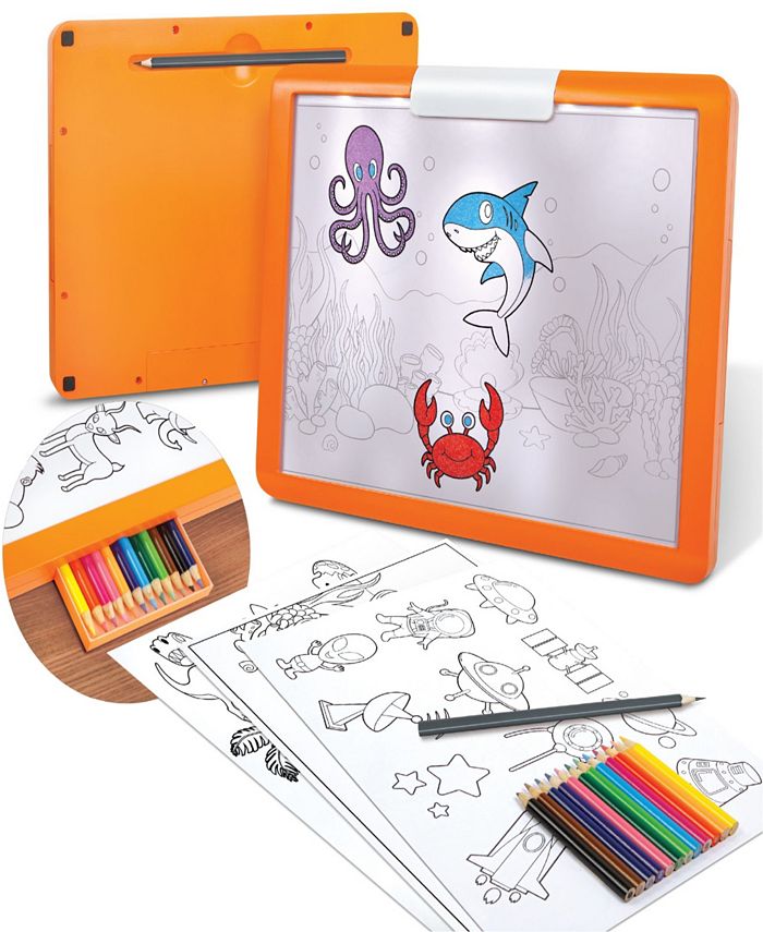 Discovery Kids LED Illuminated Tracing Tablet, 34 Piece Set with Tools -  Macy's