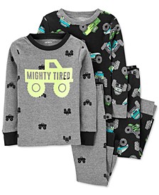 Toddler Boys Monster Truck Cotton Pajamas Set 
