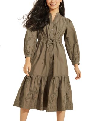 GUESS - Embroidered Cotton Eyelet Dress