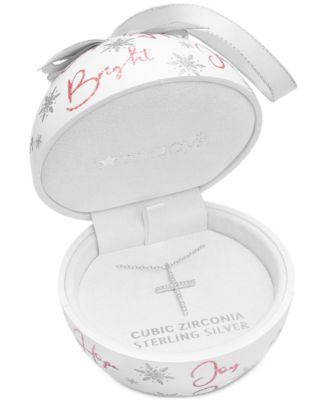 Macy's - Cubic Zirconia Cross 18" Pendant Necklace in Sterling Silver