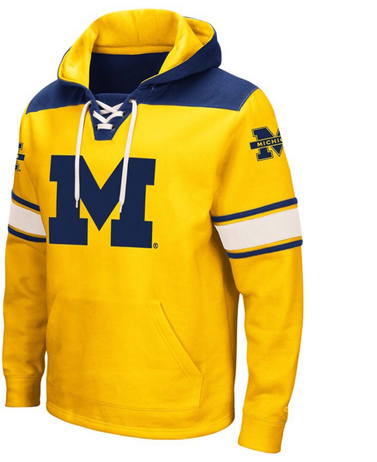 Colosseum Maize Michigan Wolverines 2.0 Lace-up Pullover Hoodie In Maize