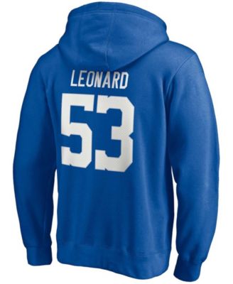 Men's Darius Leonard Royal Indianapolis Colts Player Icon Name and Number Pullover Hoodie