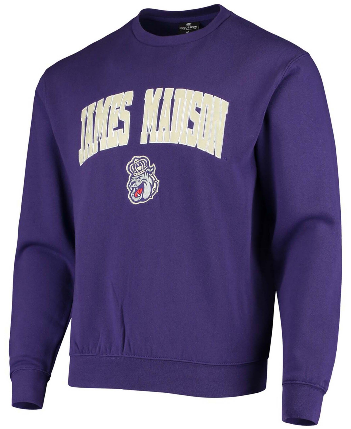 Shop Colosseum Men's Big And Tall Purple James Madison Dukes Arch Logo Tackle Twill Pullover Sweatshirt
