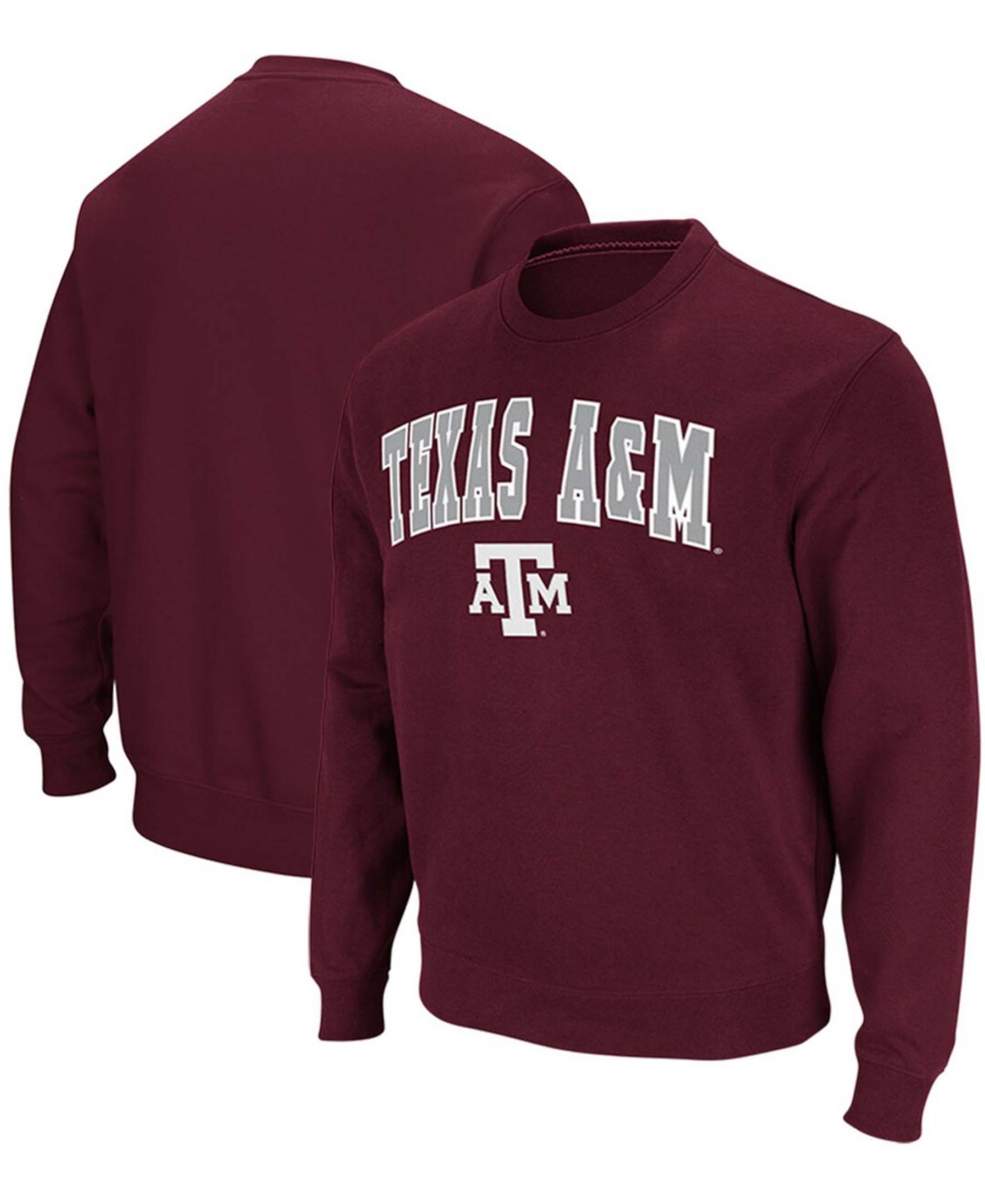 Colosseum Men's Maroon Texas A M Aggies Arch Logo Tackle Twill Pullover Sweatshirt