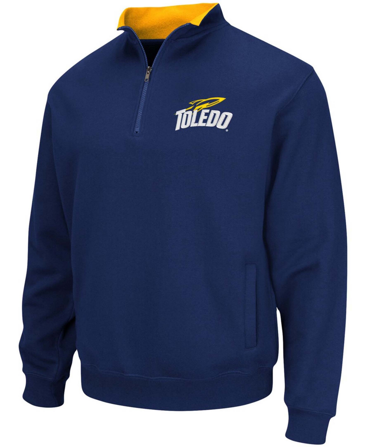 COLOSSEUM MEN'S NAVY TOLEDO ROCKETS TORTUGAS LOGO QUARTER-ZIP JACKET