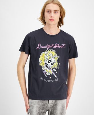 Ed Hardy - Men's Yellow Hair Skull Graphic T-Shirt