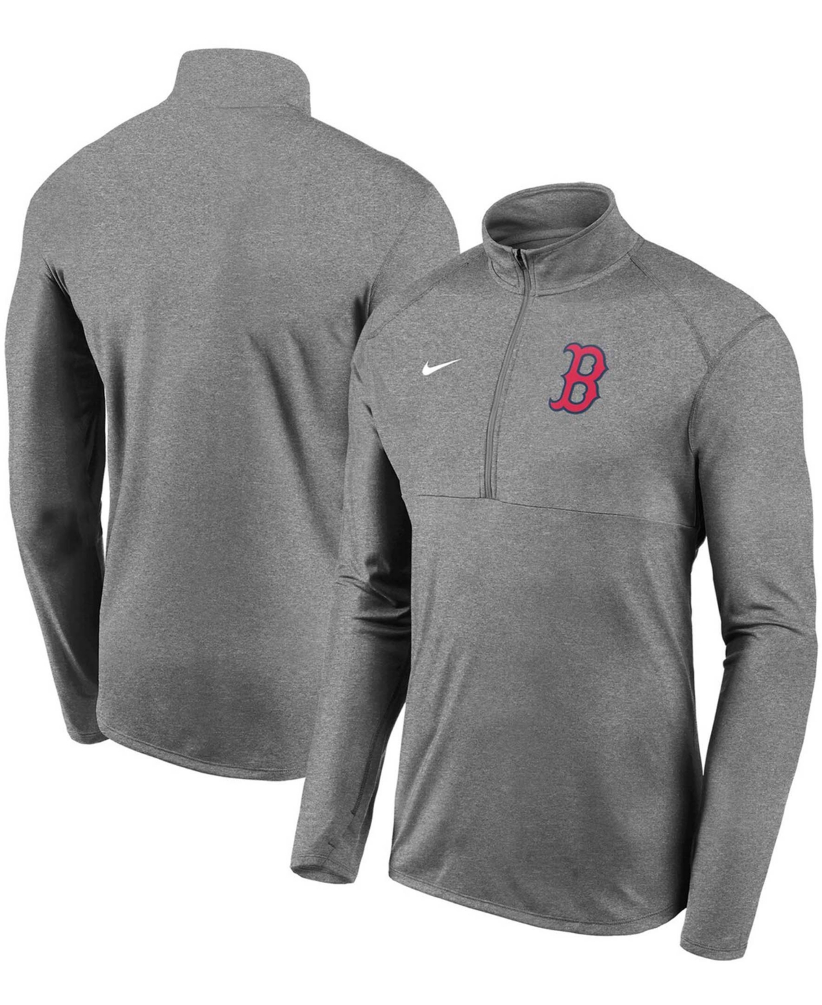 Men's Gray Boston Red Sox Team Logo Element Performance Half-Zip Pullover Jacket