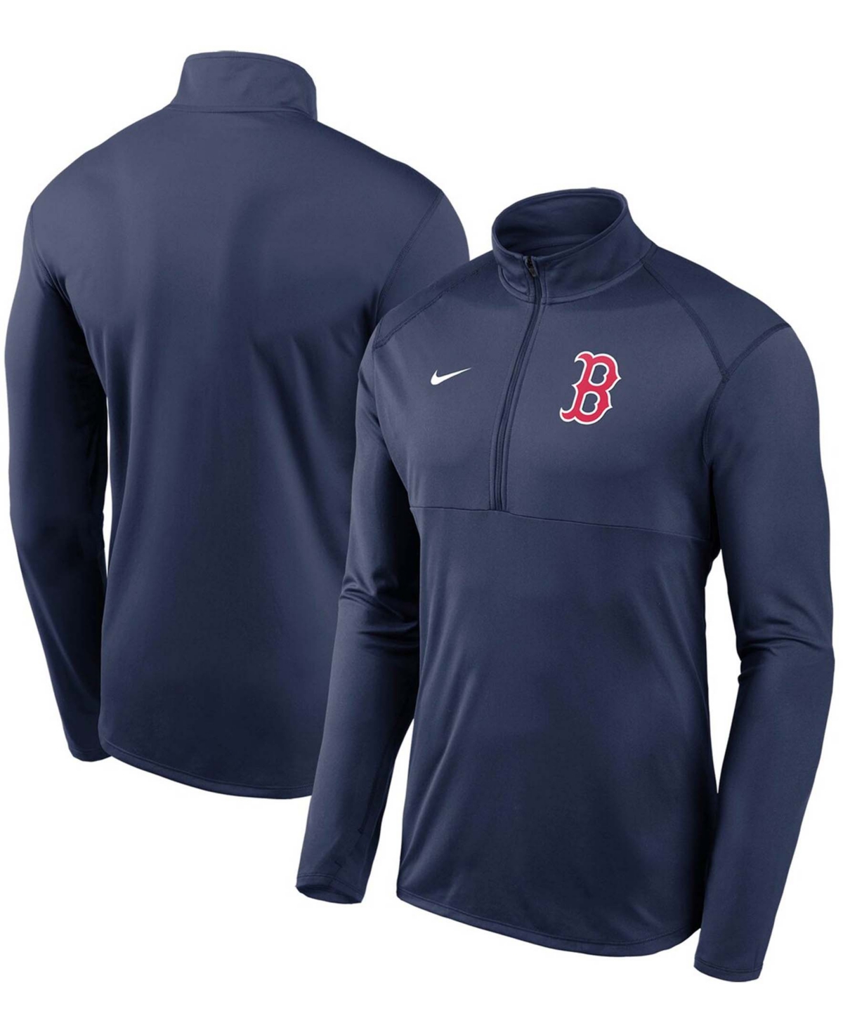 Men's Navy Boston Red Sox Team Logo Element Performance Half-Zip Pullover Jacket