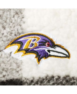 Women's Black Baltimore Ravens Sherpa Plaid Quarter-Zip Jacket