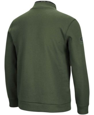 Men's Olive Iowa Hawkeyes OHT Military-Inspired Appreciation Digit Quarter-Snap Jacket