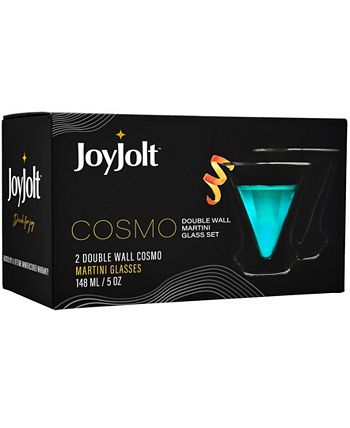 JoyJolt Cosmo Double Wall Stemless Martini Glasses - 5 oz - Set of 2