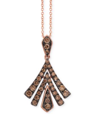 Le Vian - Chocolate Diamond 18" Pendant Necklace (1/2 ct. t.w.) in 14k Rose Gold