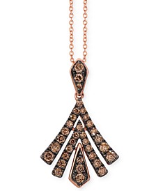 Chocolatier® Chocolate Diamond 18" Pendant Necklace (1/2 ct. t.w.) in 14k Rose Gold