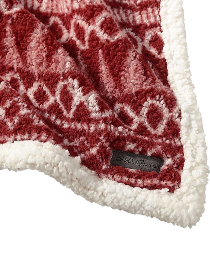 Eddie Bauer Alpine Fair Isle Sherpa Reversible Throw & Reviews