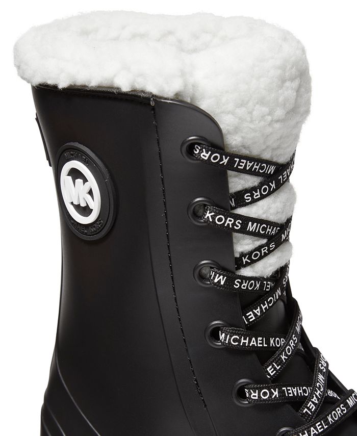Michael Kors Women's Montaigne Lace-Up Cozy Lug Sole Rain Boots & Reviews -  Boots - Shoes - Macy's