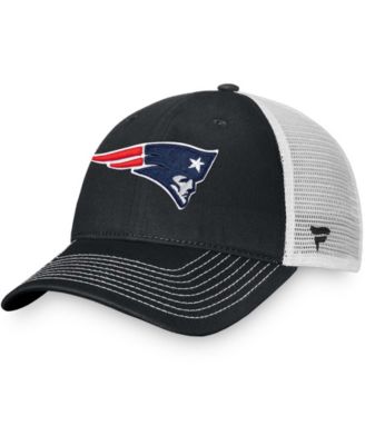 Fanatics Men's Black, White New England Patriots Fundamental Trucker Snapback Hat