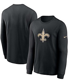 Men's Black New Orleans Saints Primary Logo Long Sleeve T-shirt