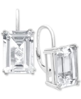 Lime Quartz Leverback Drop Earrings (12-5/8 ct. t.w.) in 14k Gold-Plated Sterling Silver (Also in White Quartz & Prasiolite)