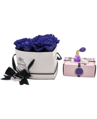 Rosepops Pop-Up Heart Shaped Real Grape Soda Roses with Trio of Loving Charms, Box of 13