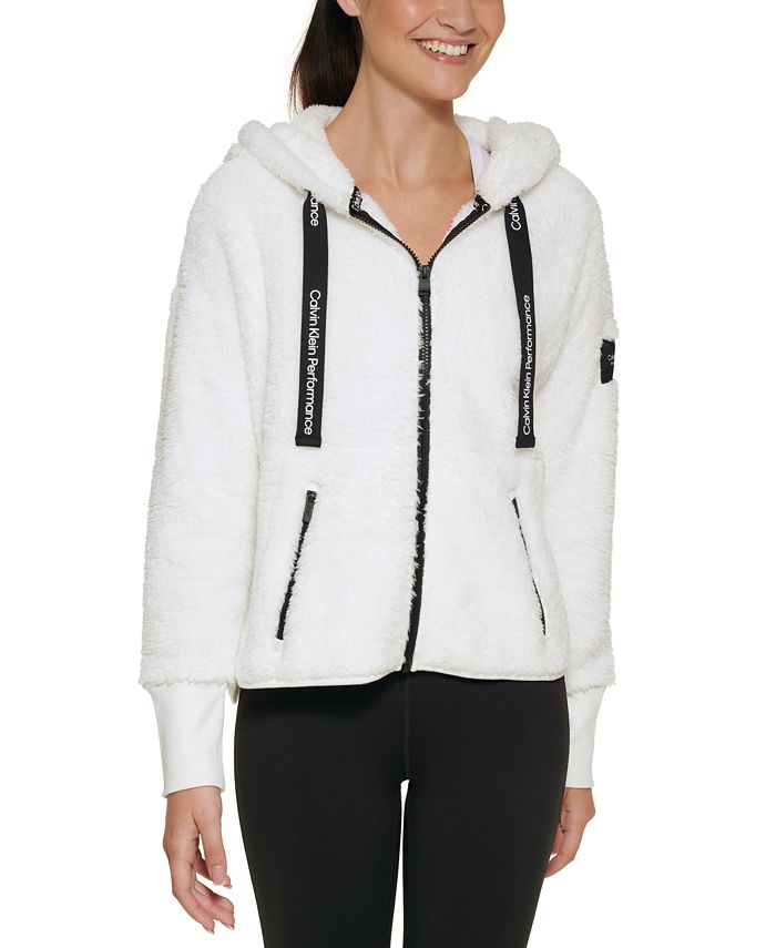 Calvin Klein Women's Dropped Shoulder Zip Front Jacket & Reviews -  Activewear - Women - Macy's