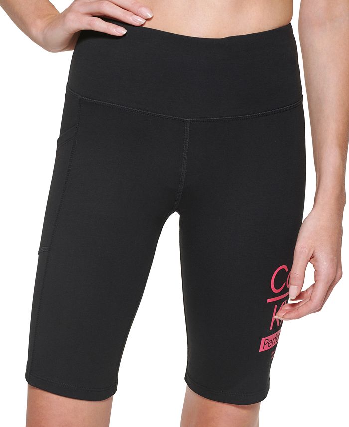 Calvin Klein Women's Split Logo High Waist Biker Shorts - Macy's