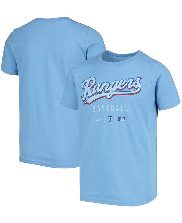 Nike Big Boys Light Blue Texas Rangers Early Work Tri-Blend T-shirt - Macy's