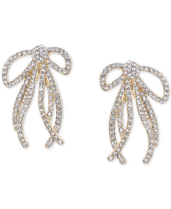 Crystal bow earrings hot sale
