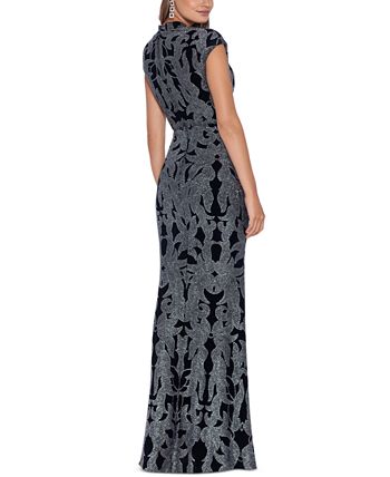 betsy and adam glitter print gown