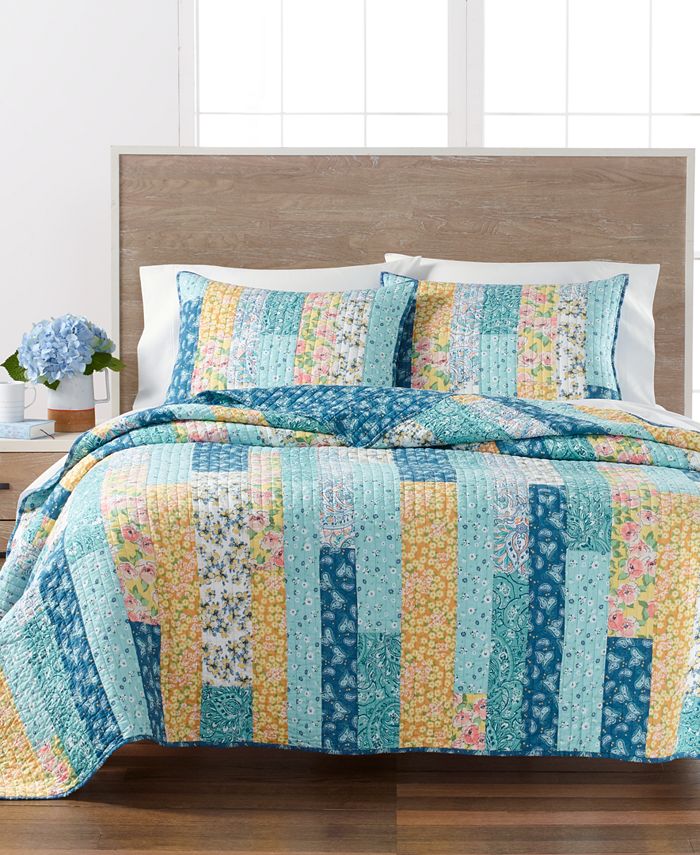 Martha Stewart Collection Amalfi Stripe Quilt, Twin, Created for Macy's
