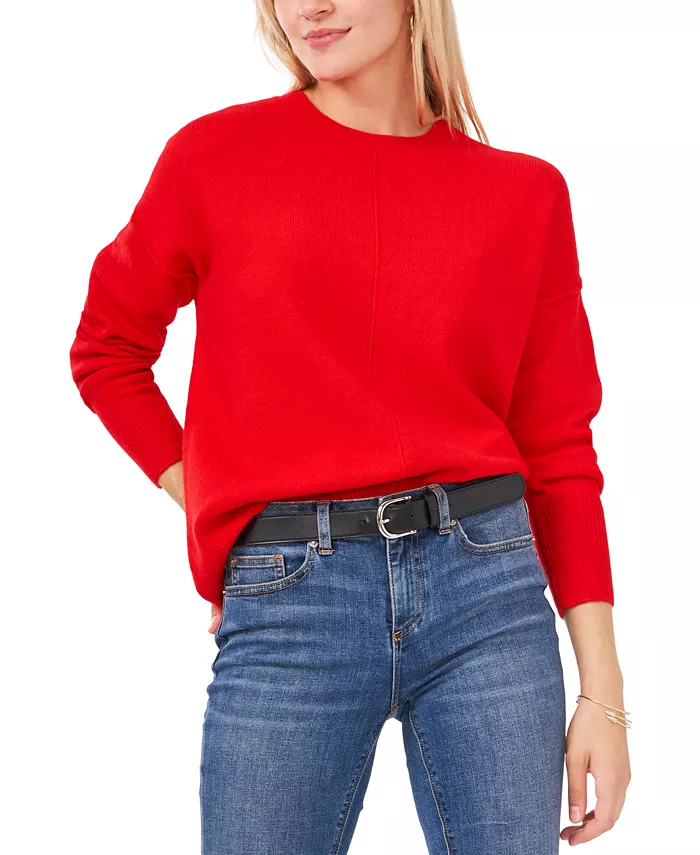 Women's Cozy Crewneck Long-Sleeve Extend-Shoulder Sweater