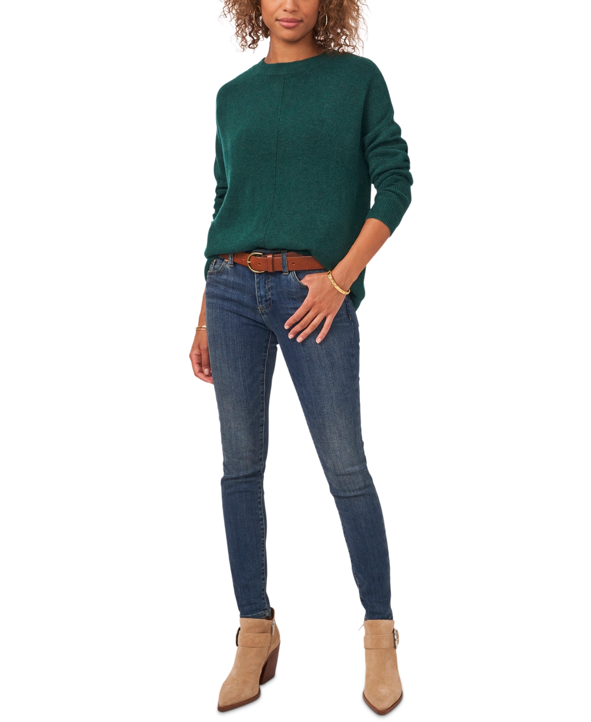 Vince Camuto Cozy Long Sleeve Extend Shoulder Sweater In Wise
