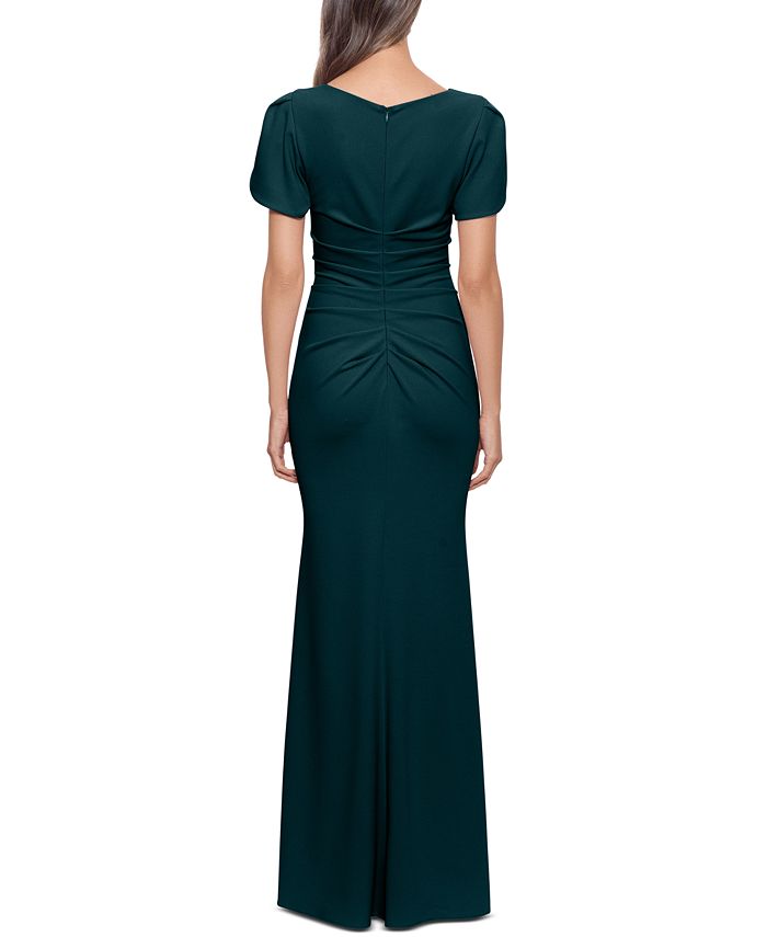 xscape ruched gown