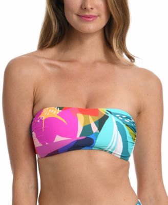 La Blanca - Lace-Up-Back Bandeau Bikini Top