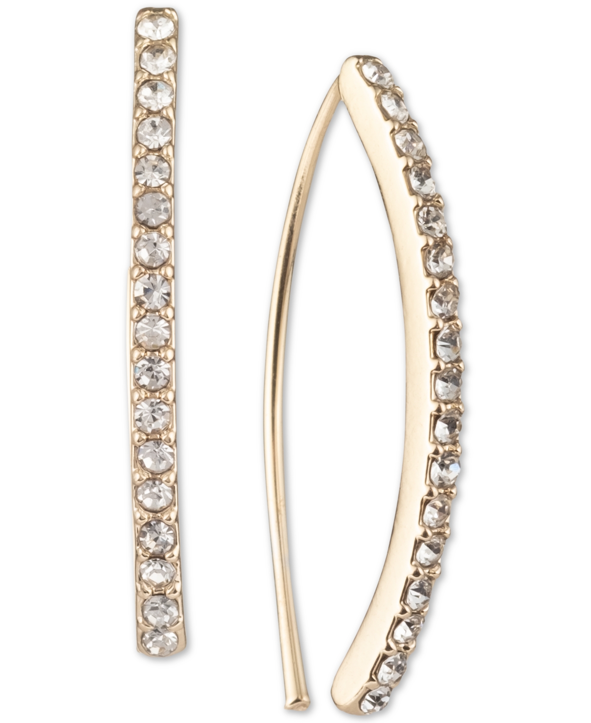 Lauren Ralph Lauren Pave Threader Earrings In Gold