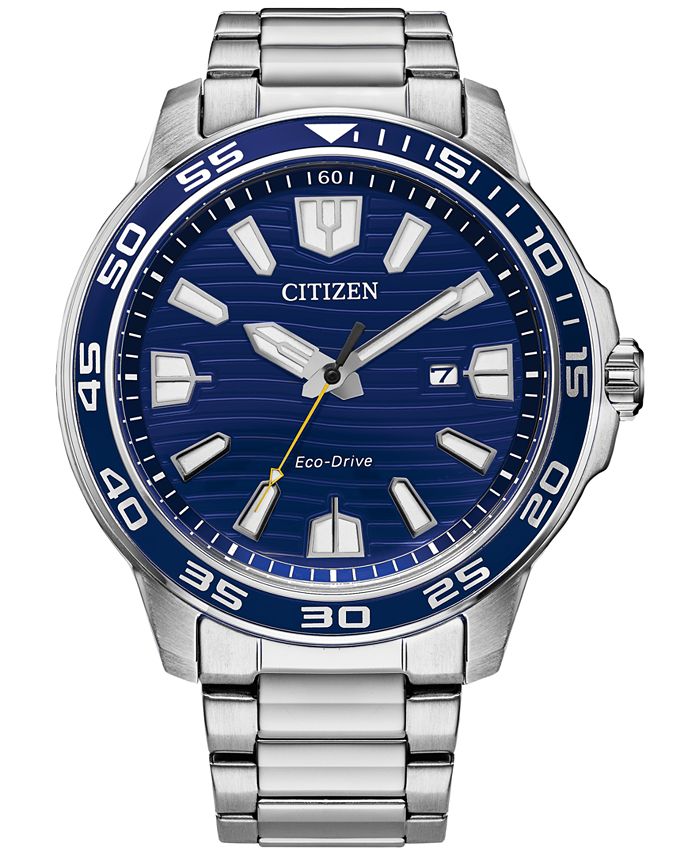 Citizen - Men's Sport Silver-Tone Stainless Steel Bracelet Watch 45mm
