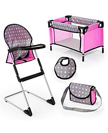Baby Doll High Chair-Crib 4 Piece Set