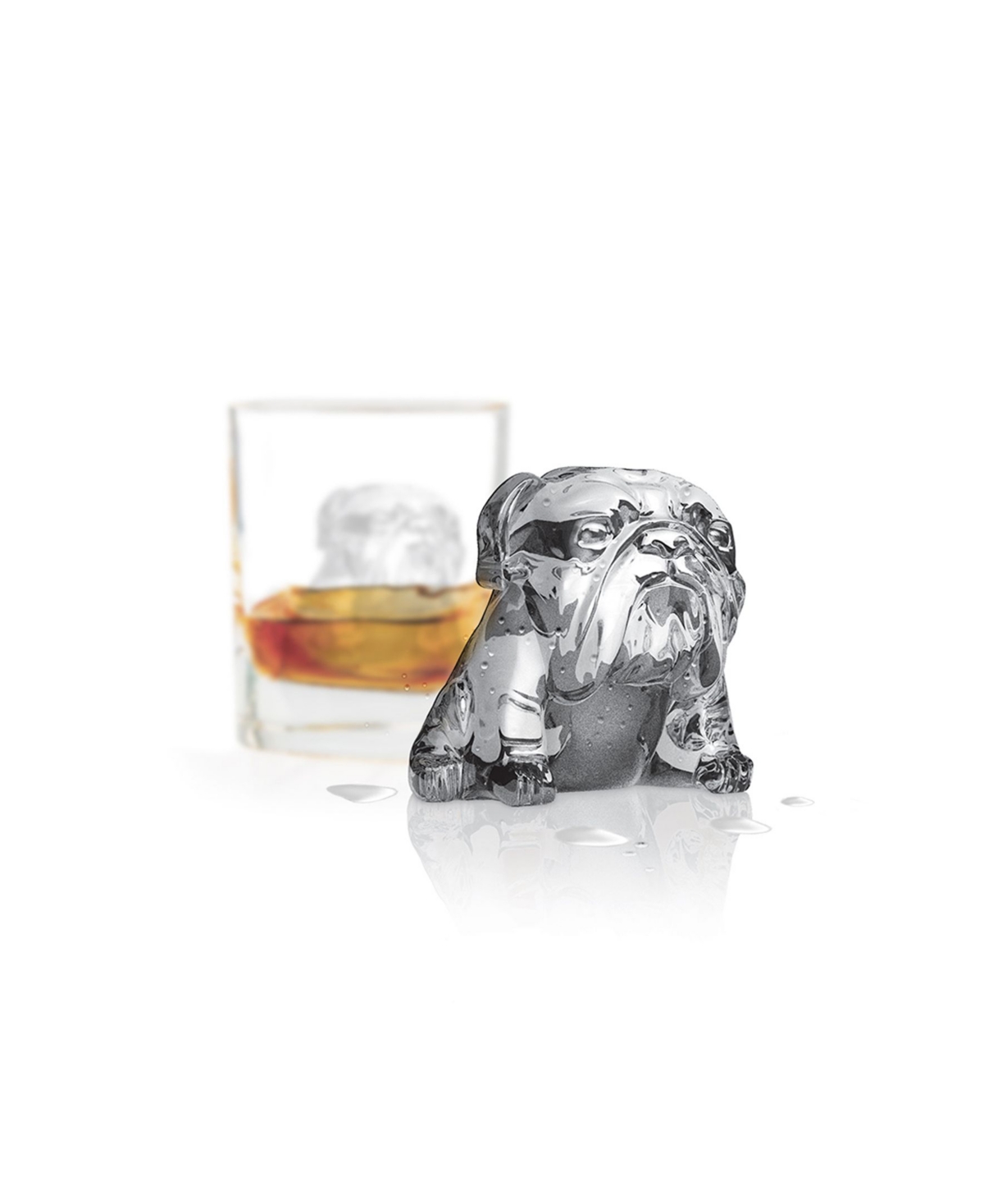 Shop Tovolo Slow-melting Bulldog Ice Molds, Set Of 2 In Charcoal