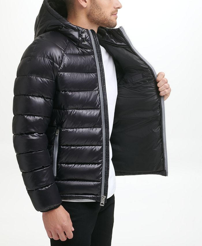 GUESS Men's Active Sleeve Screen Printed Puffer Jacket - Macy's