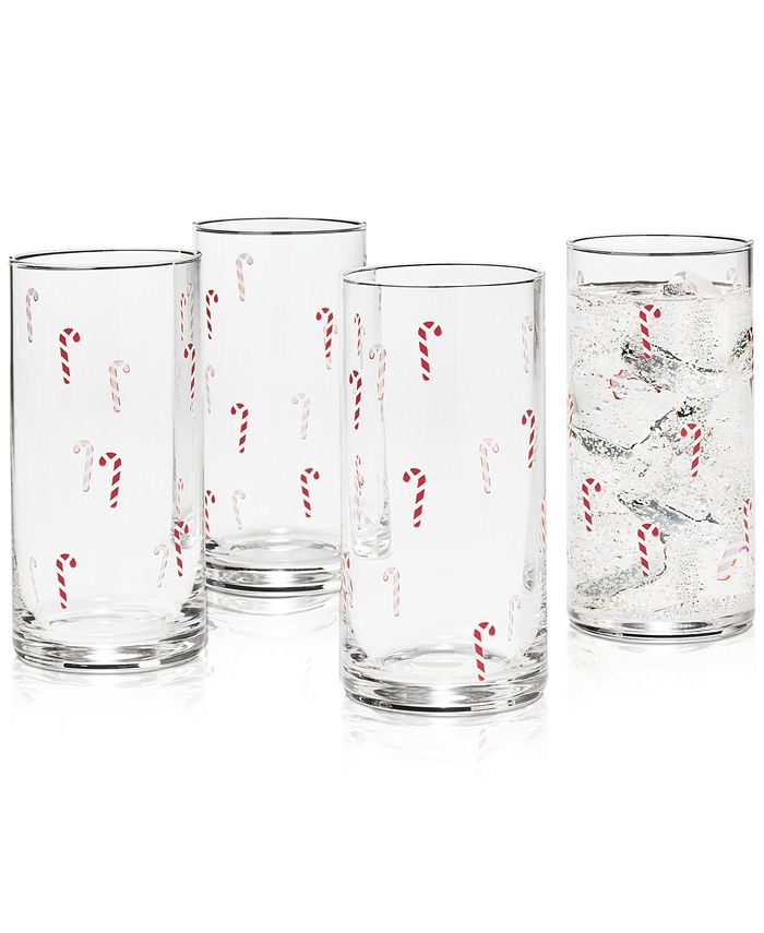 The Cellar Holiday Candy Cane Highball Glasses, Set of 4, Created for Macy's Macy's