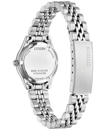 Citizen - Women's Embellished Silver-Tone Stainless Steel Bracelet Watch 26mm