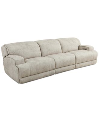 Sebaston 3-Pc. Fabric Sofa with 3 Power Motion Recliners, Created for Macy's